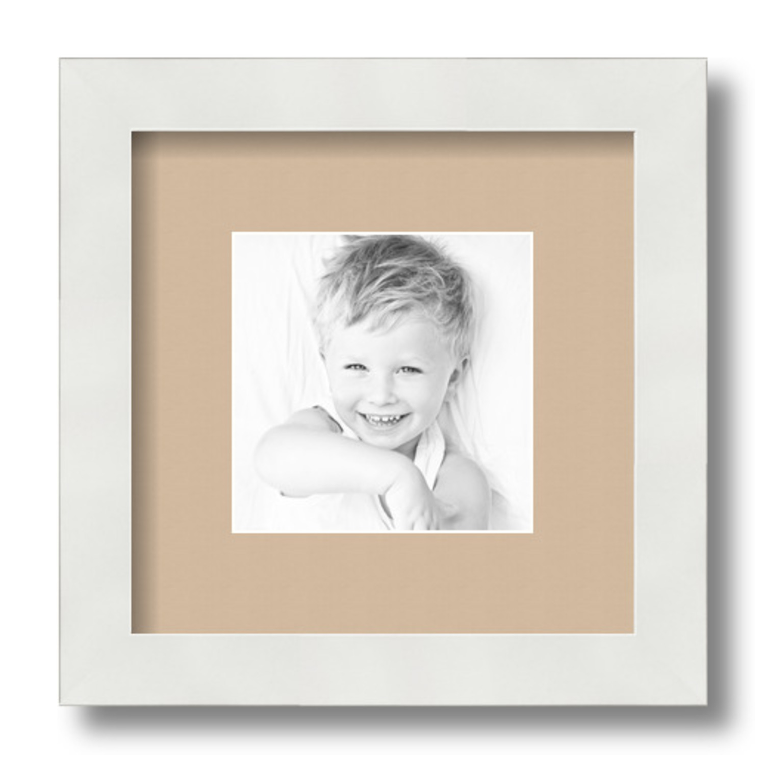 ArtToFrames Matted 9x9 White Picture Frame with 2" Mat, 5x5 Opening 3966