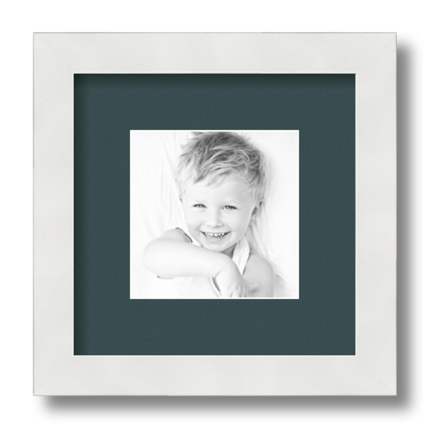 ArtToFrames Matted 9x9 White Picture Frame with 2" Mat, 5x5 Opening 3966