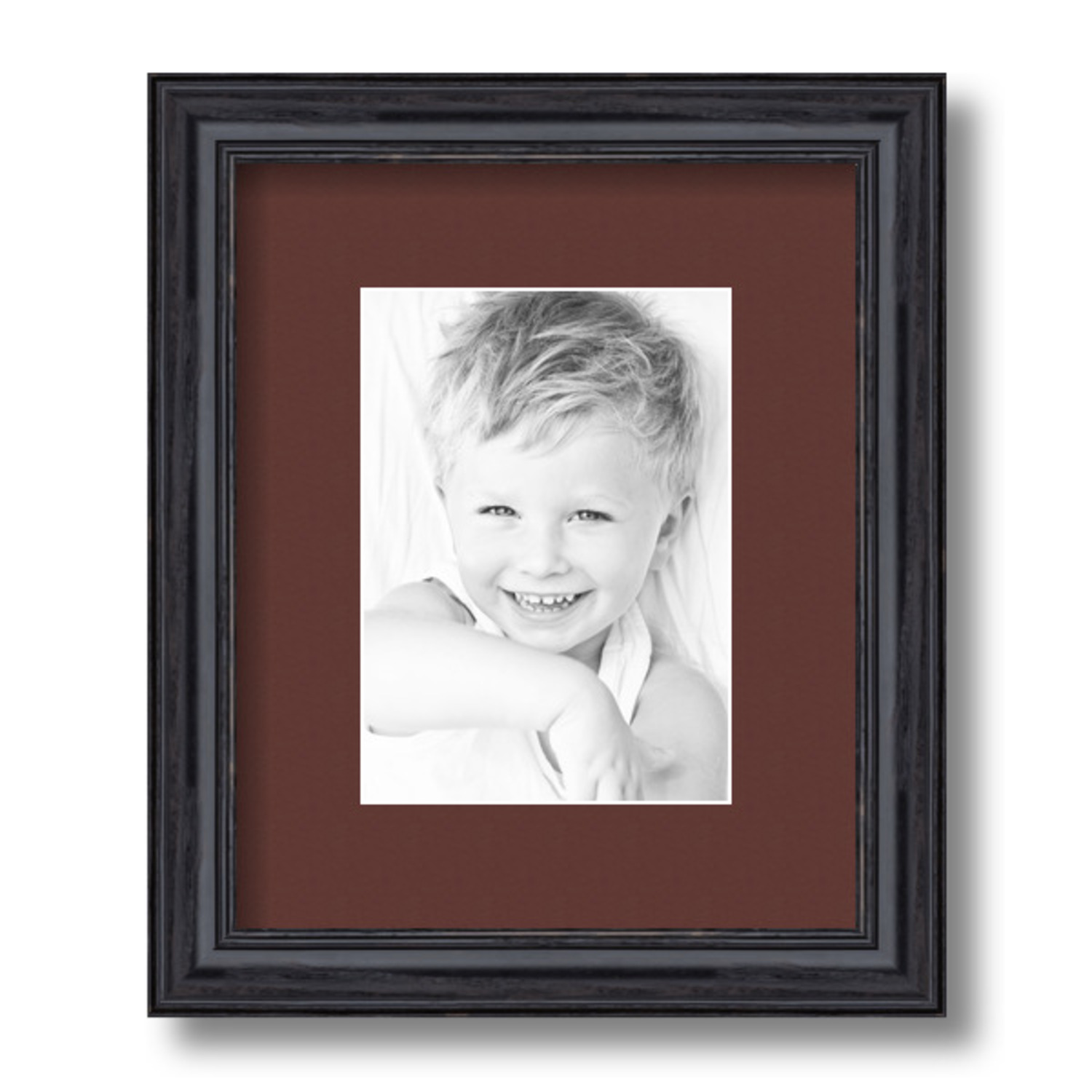 ArtToFrames Matted 9x11 Black Picture Frame with 2" Mat, 5x7 Opening 4083