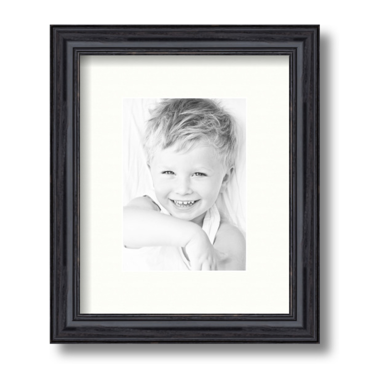 ArtToFrames Matted 9x11 Black Picture Frame with 2" Mat, 5x7 Opening 4083