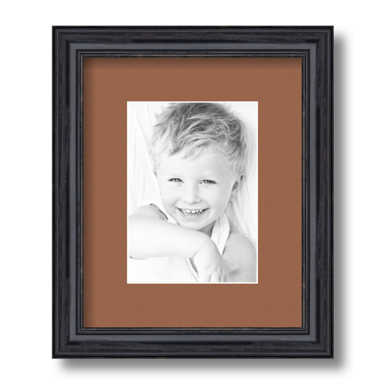 ArtToFrames Matted 9x11 Black Picture Frame with 2" Mat, 5x7 Opening 4083