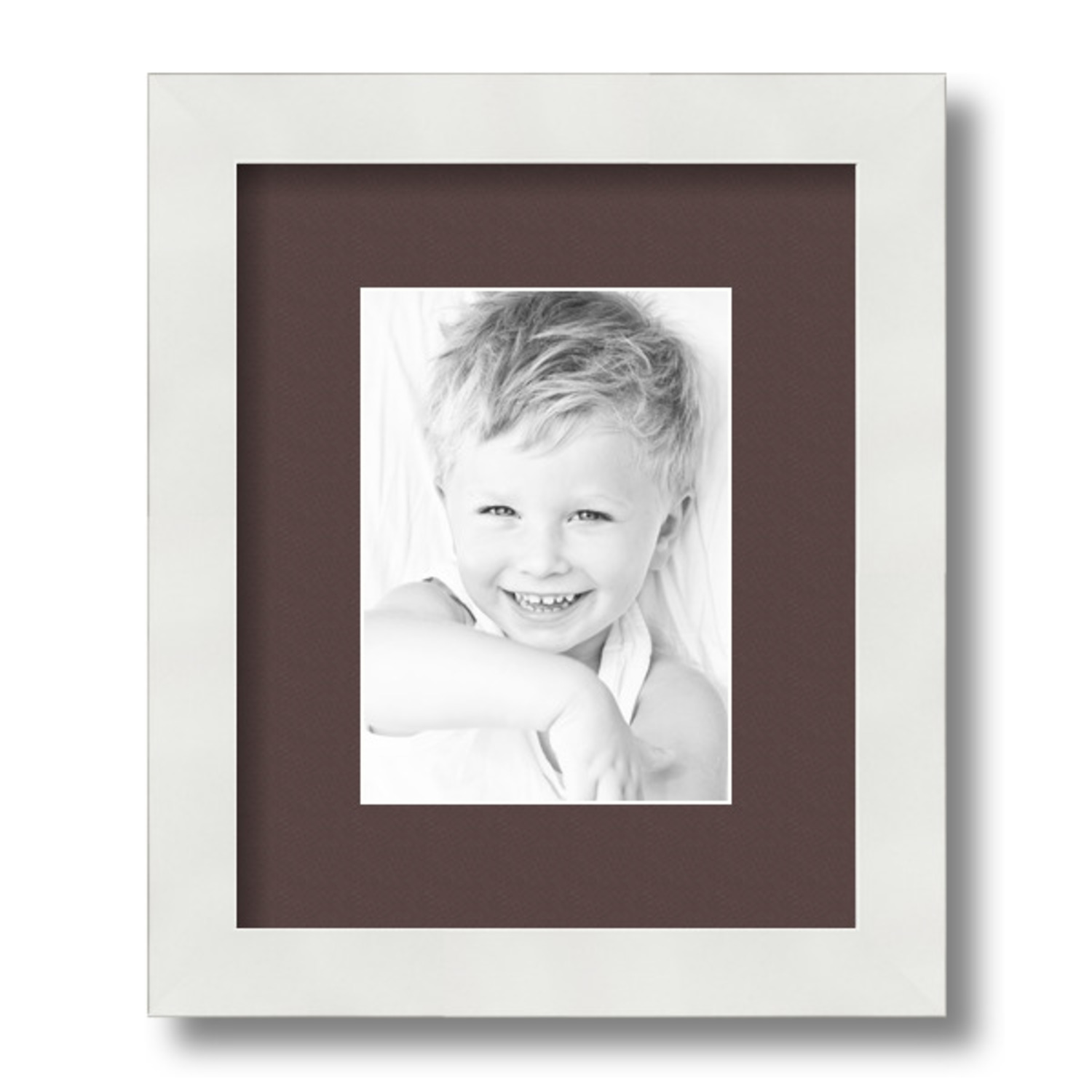 ArtToFrames Matted 9x11 White Picture Frame with 2" Mat, 5x7 Opening 3966