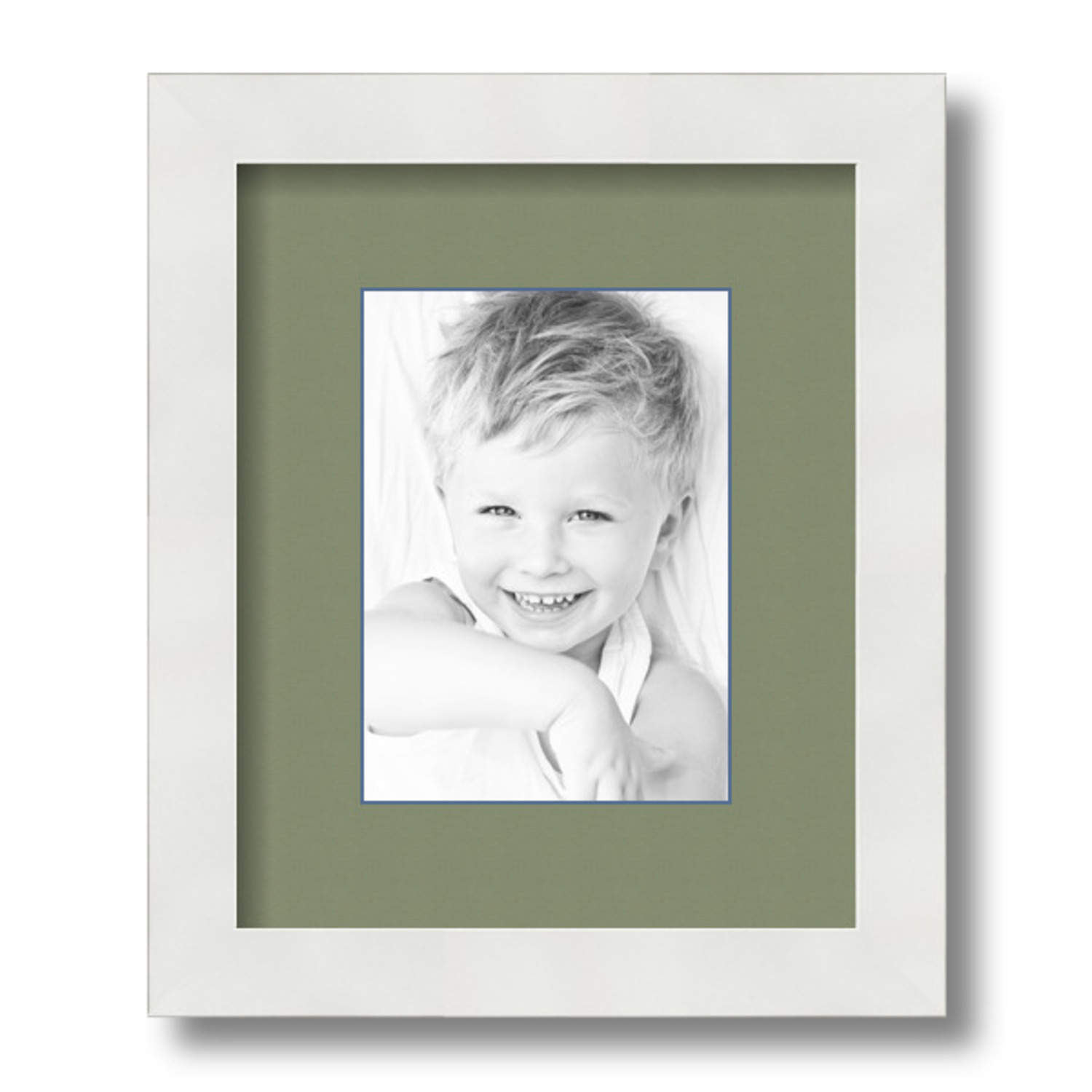 ArtToFrames Matted 9x11 White Picture Frame with 2" Mat, 5x7 Opening 3966