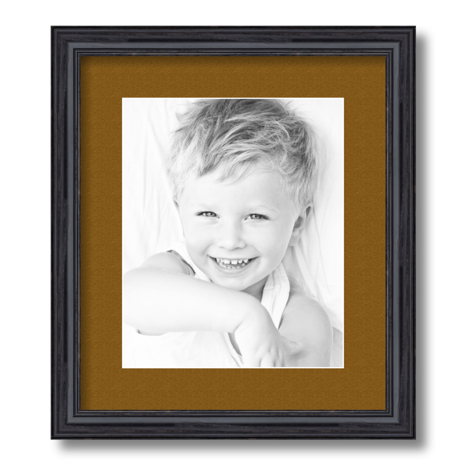 ArtToFrames Matted 12.5x15 Black Picture Frame with 2" Mat, 8.5x11 Opening 4083