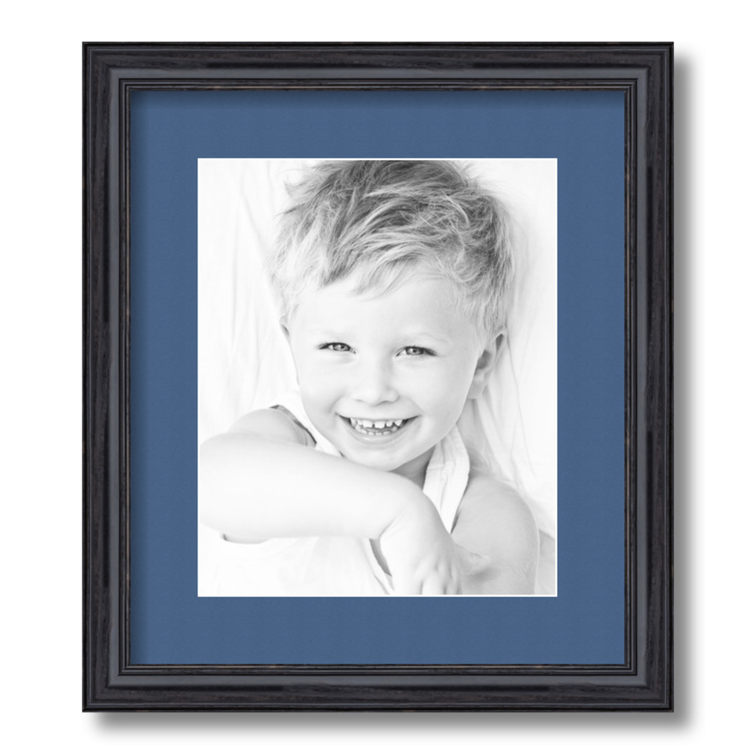 ArtToFrames Matted 12.5x15 Black Picture Frame with 2" Mat, 8.5x11 Opening 4083