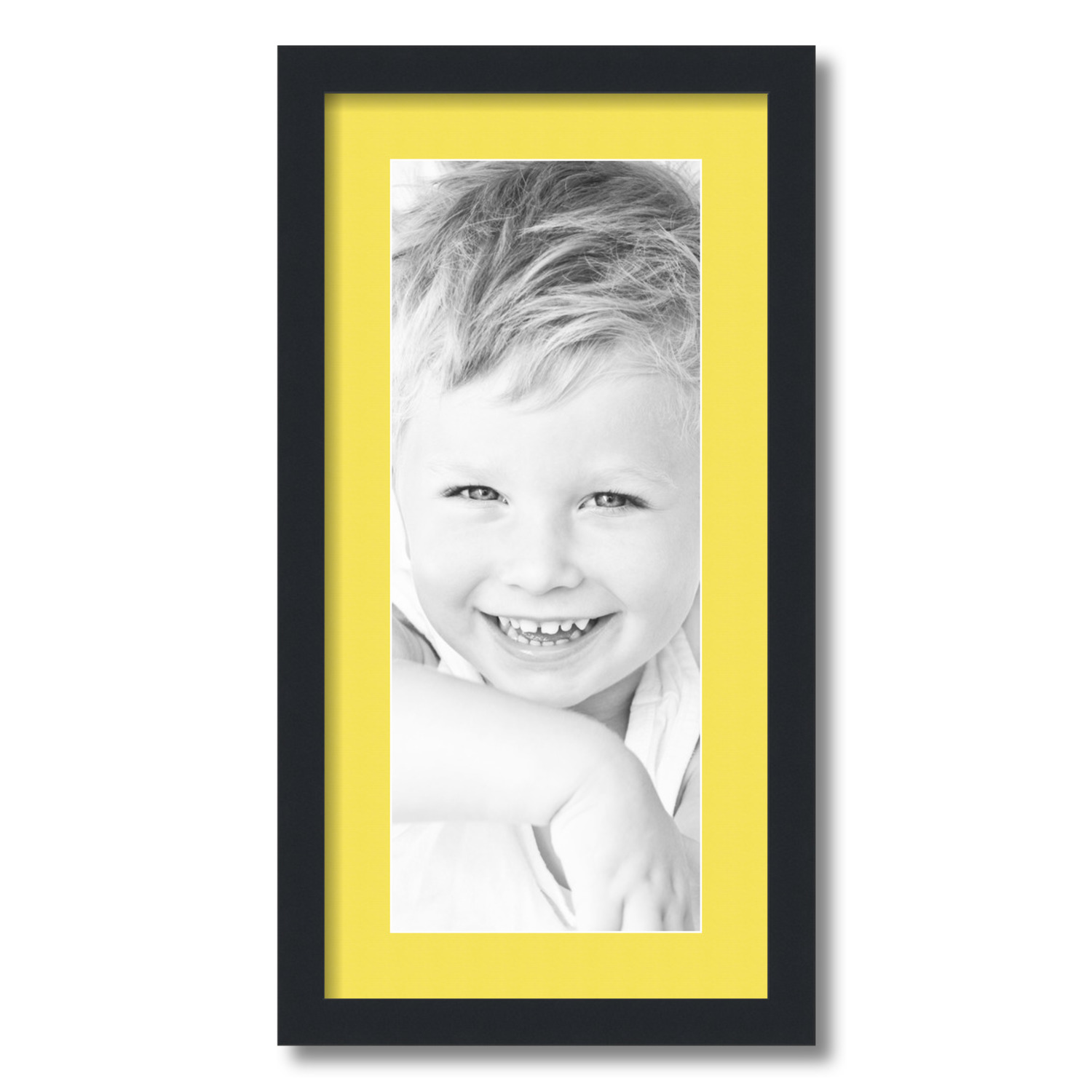 ArtToFrames Matted 12x24 Black Picture Frame with 2" Mat, 8x20 Opening 3926