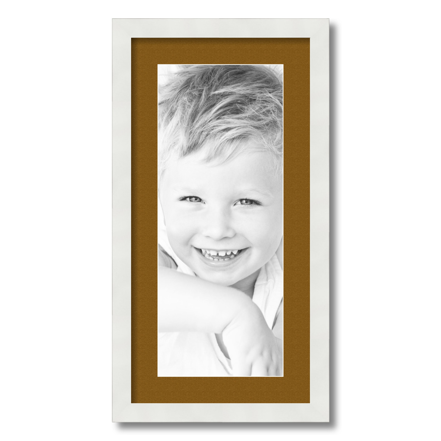 ArtToFrames Matted 12x24 White Picture Frame with 2" Mat, 8x20 Opening 3966