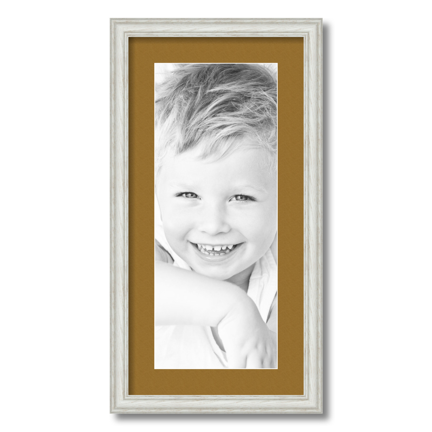 ArtToFrames Matted 12x24 White Picture Frame with 2" Mat, 8x20 Opening 4098