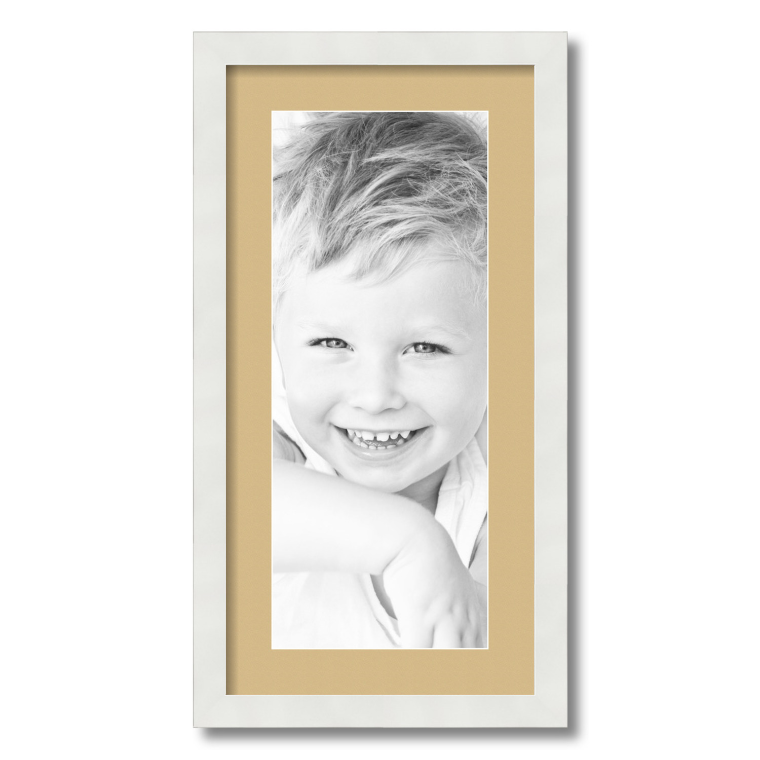 ArtToFrames Matted 12x24 White Picture Frame with 2" Mat, 8x20 Opening 3966