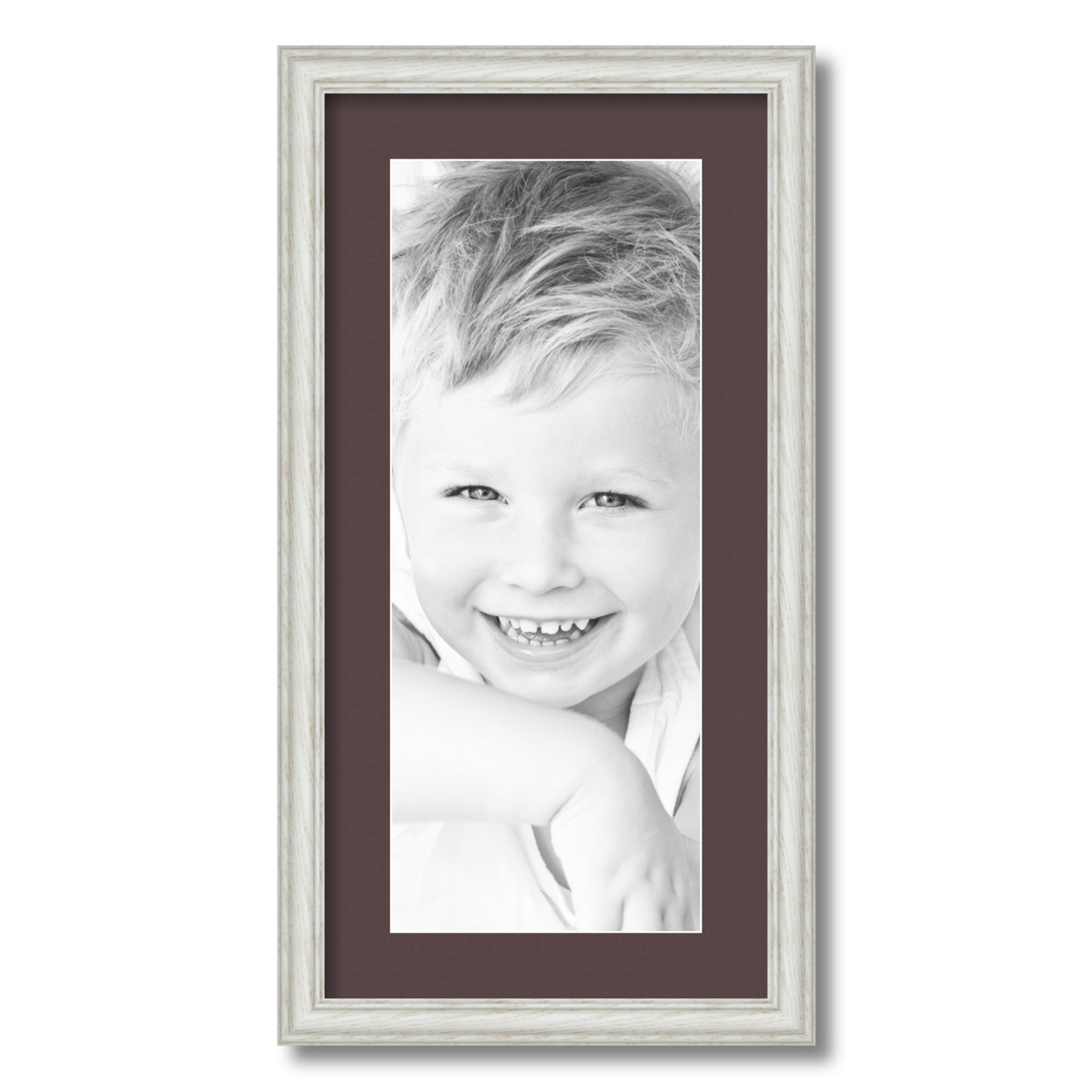 ArtToFrames Matted 12x24 White Picture Frame with 2" Mat, 8x20 Opening 4098