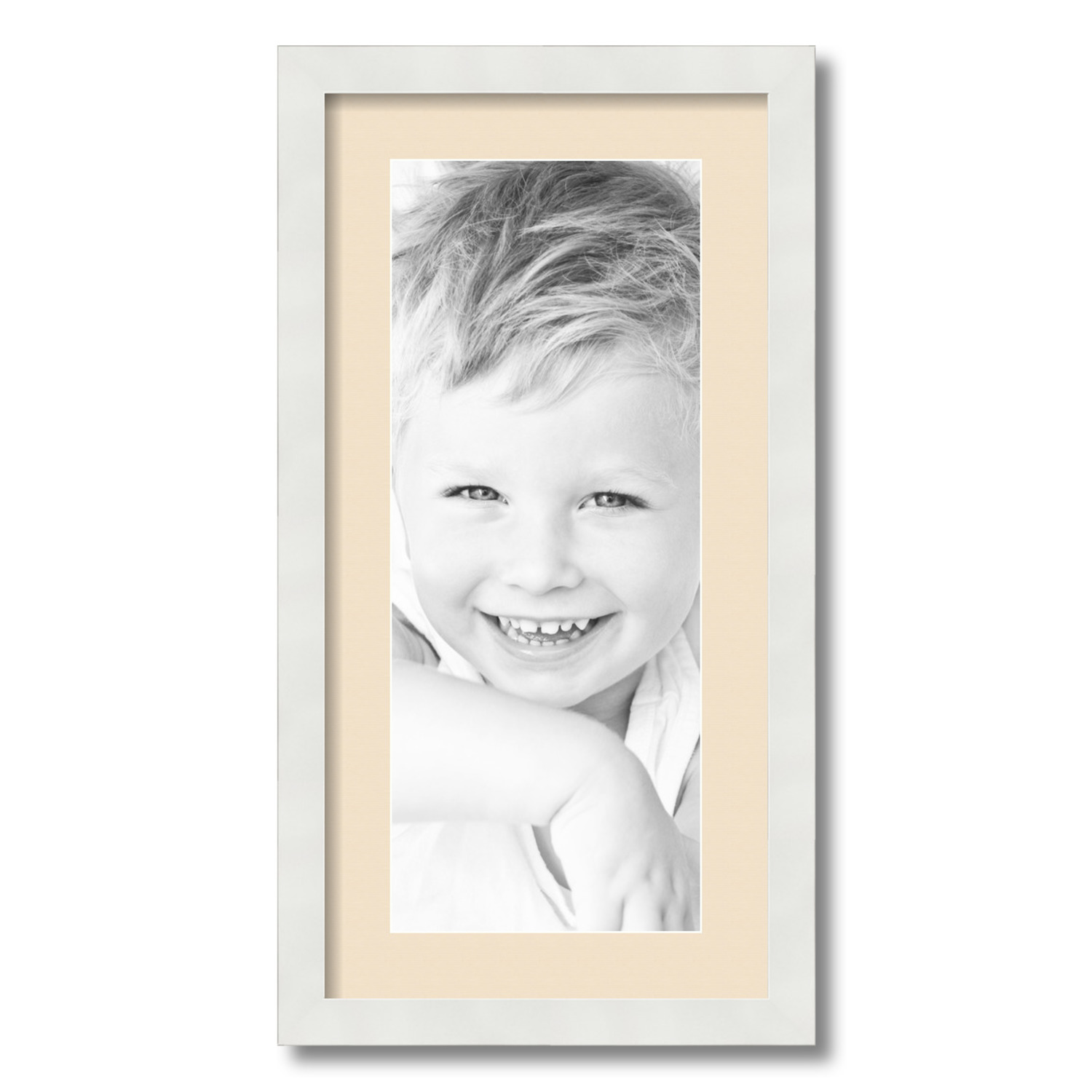 ArtToFrames Matted 12x24 White Picture Frame with 2" Mat, 8x20 Opening 3966