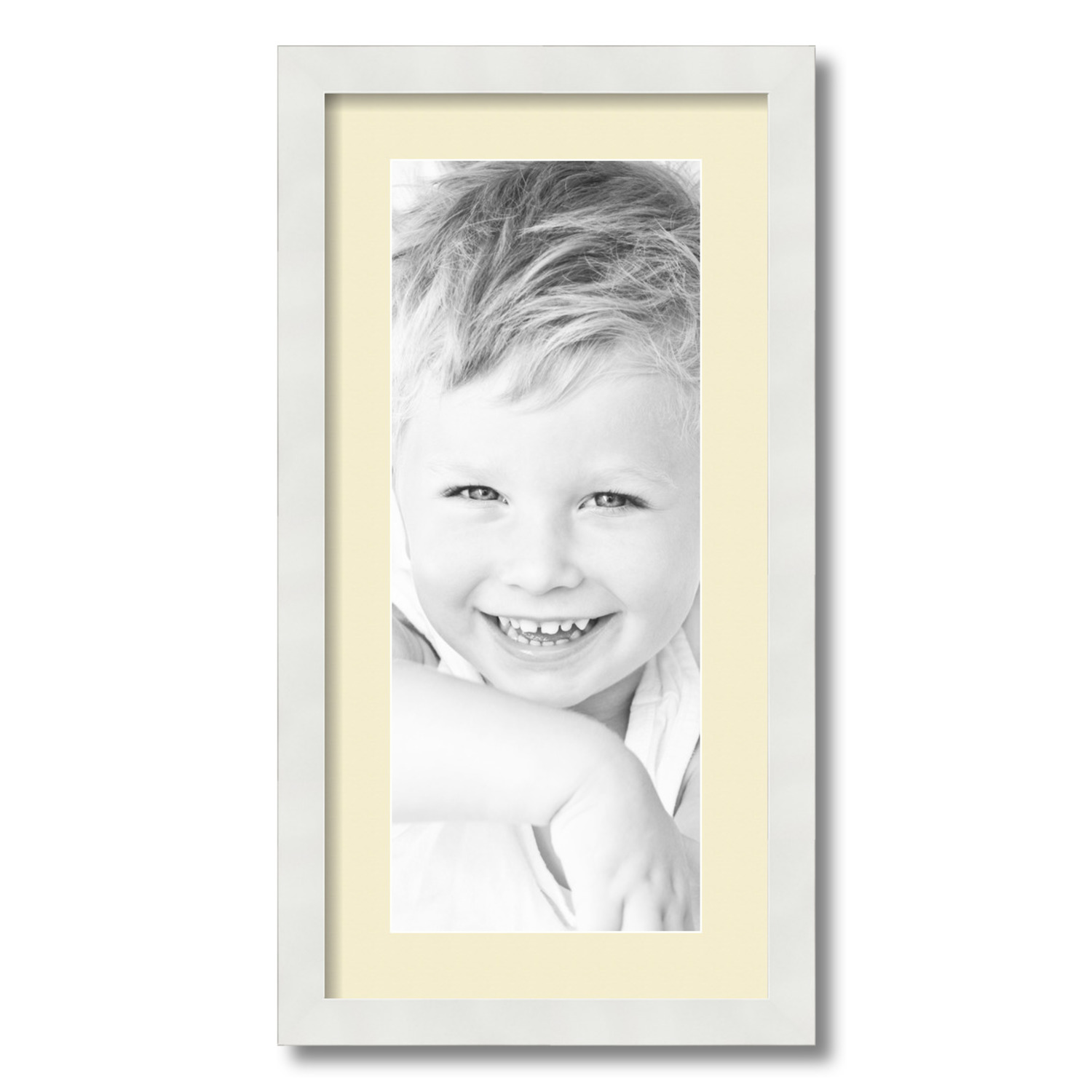 ArtToFrames Matted 12x24 White Picture Frame with 2" Mat, 8x20 Opening 3966