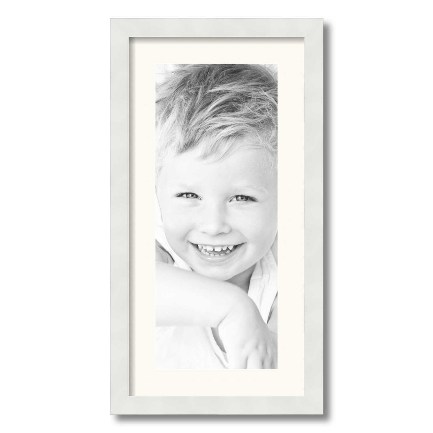 ArtToFrames Matted 12x24 White Picture Frame with 2" Mat, 8x20 Opening 3966