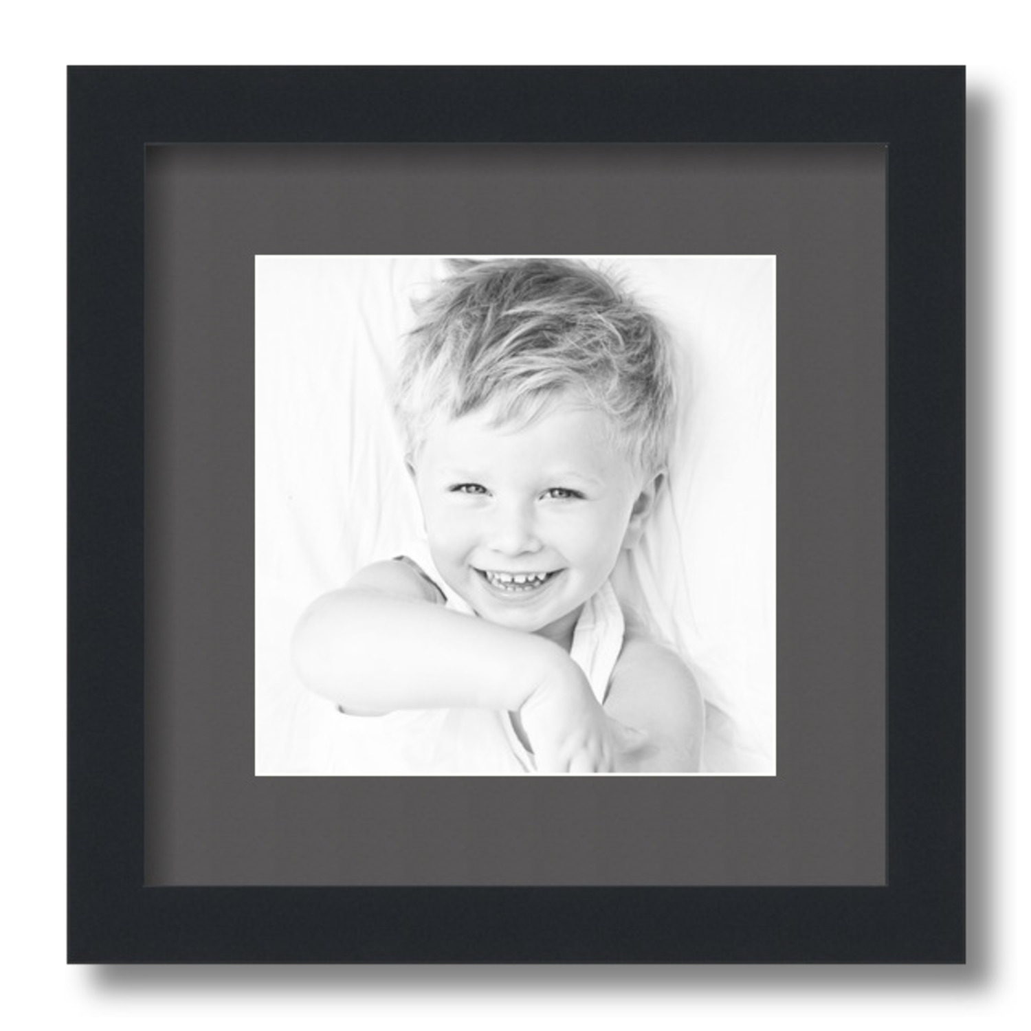 ArtToFrames Matted 12x12 Black Picture Frame with 2" Mat, 8x8 Opening 3926