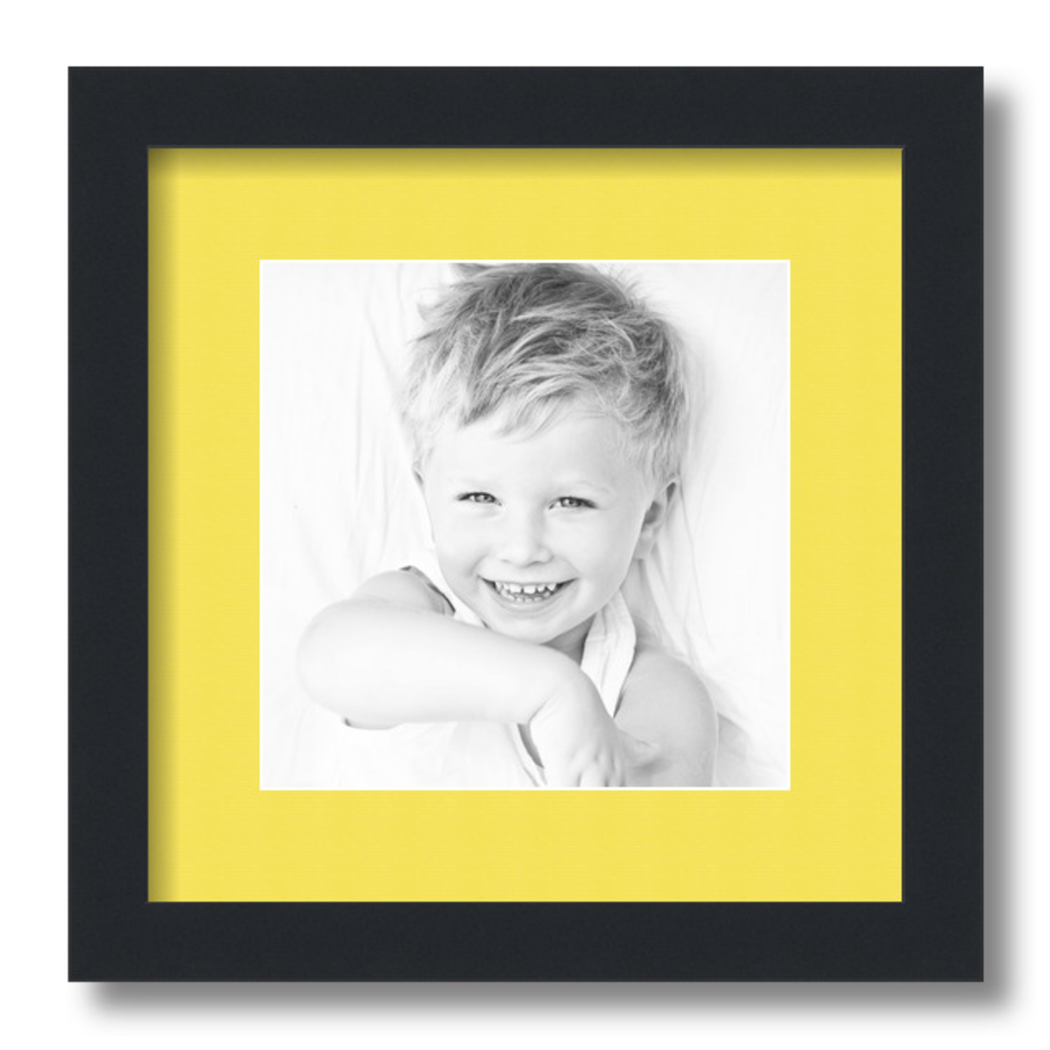 ArtToFrames Matted 12x12 Black Picture Frame with 2" Mat, 8x8 Opening 3926