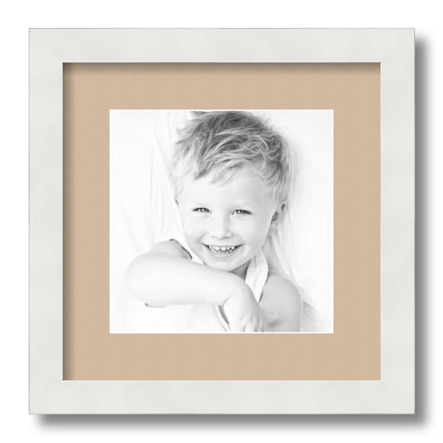 ArtToFrames Matted 12x12 White Picture Frame with 2" Mat, 8x8 Opening 3966