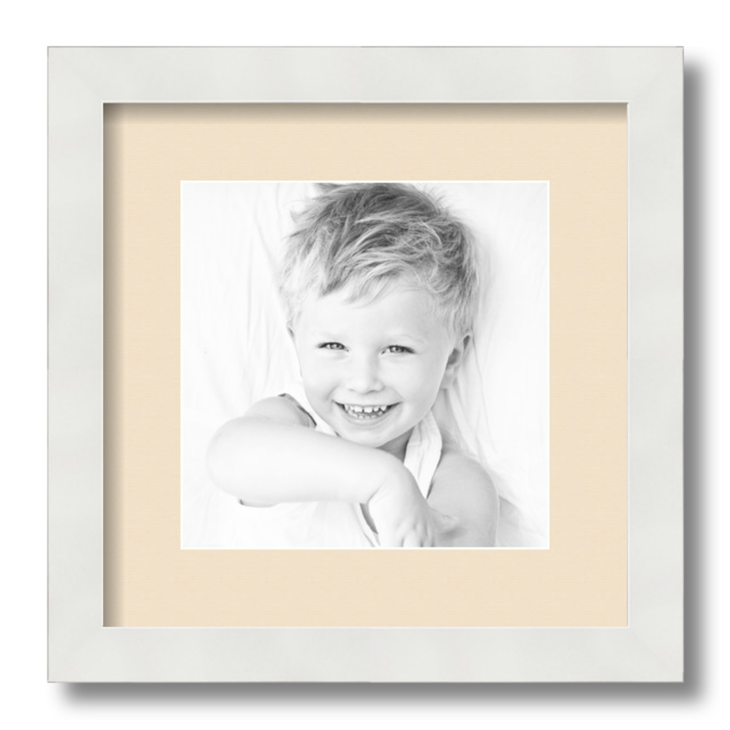 ArtToFrames Matted 12x12 White Picture Frame with 2" Mat, 8x8 Opening 3966