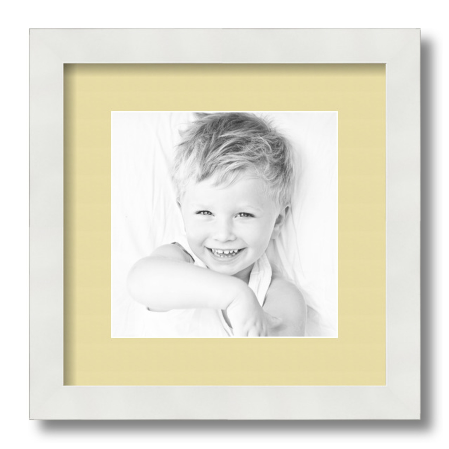 ArtToFrames Matted 12x12 White Picture Frame with 2" Mat, 8x8 Opening 3966