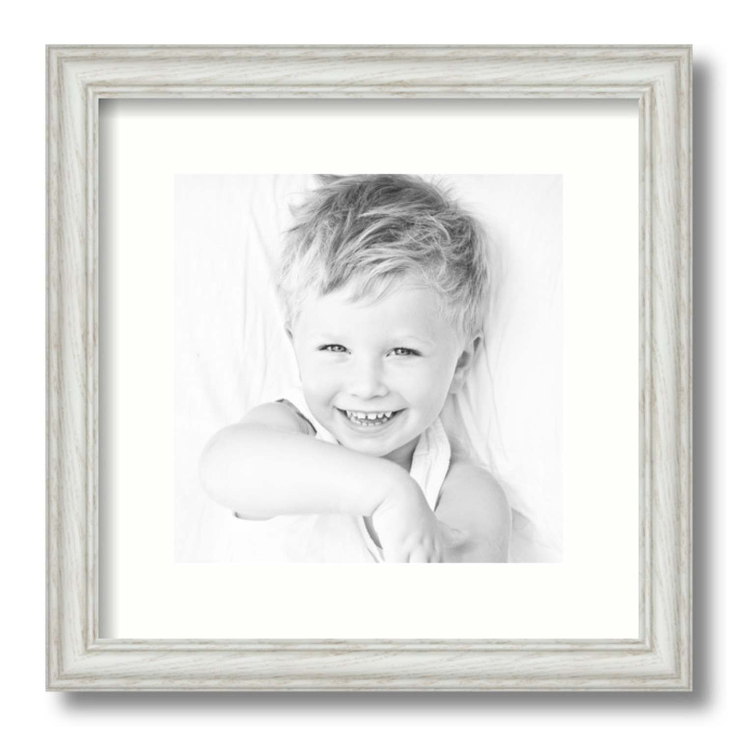 ArtToFrames Matted 13x13 White Picture Frame with 2" Mat, 9x9 Opening 4098