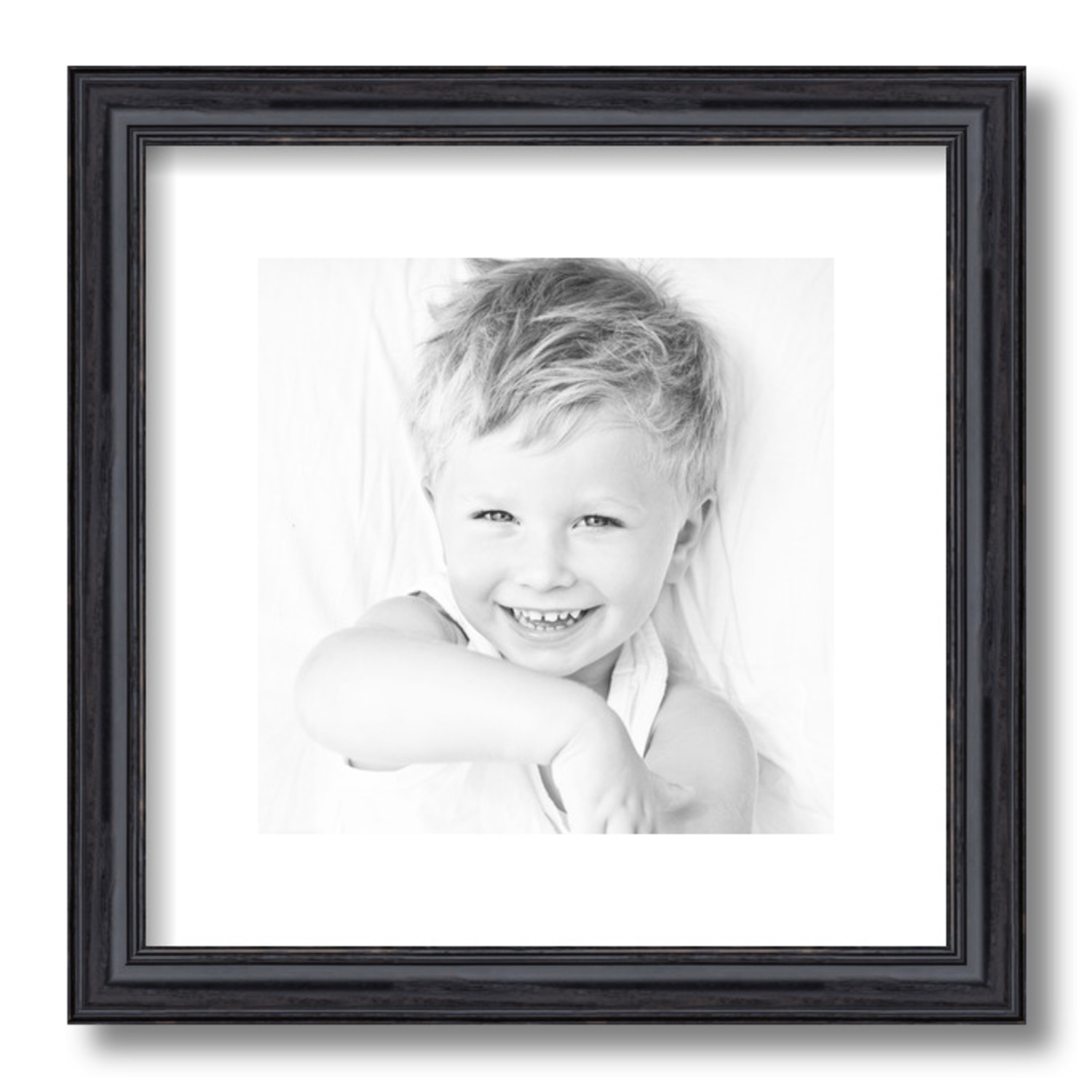 ArtToFrames Matted 13x13 Black Picture Frame with 2" Mat, 9x9 Opening 4083