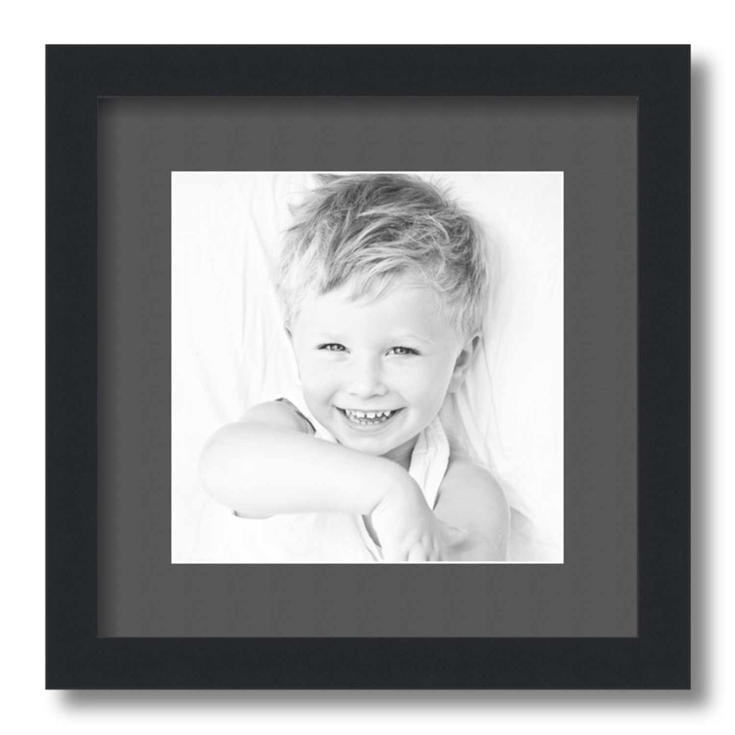 ArtToFrames Matted 13x13 Black Picture Frame with 2" Mat, 9x9 Opening 3926