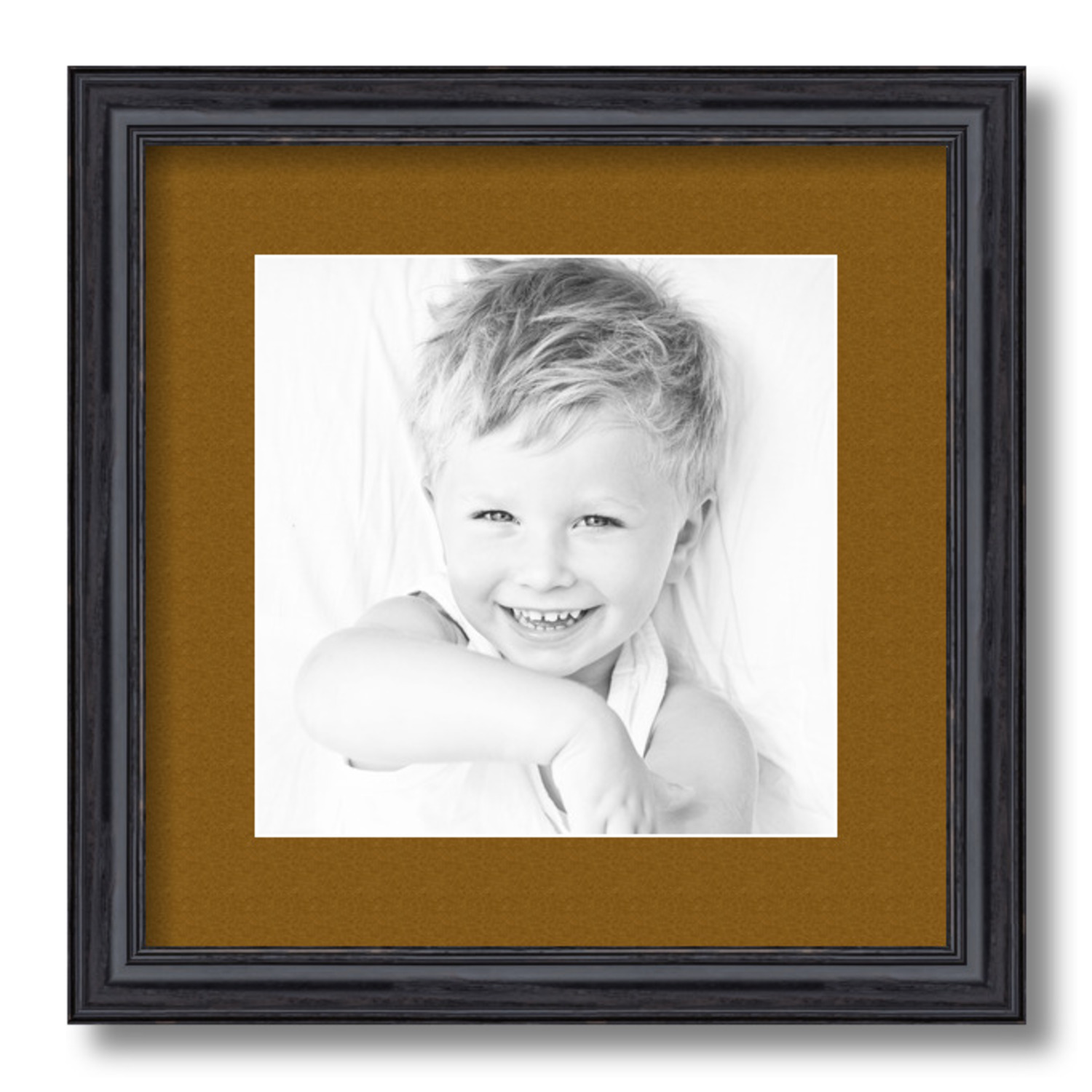 ArtToFrames Matted 13x13 Black Picture Frame with 2" Mat, 9x9 Opening 4083