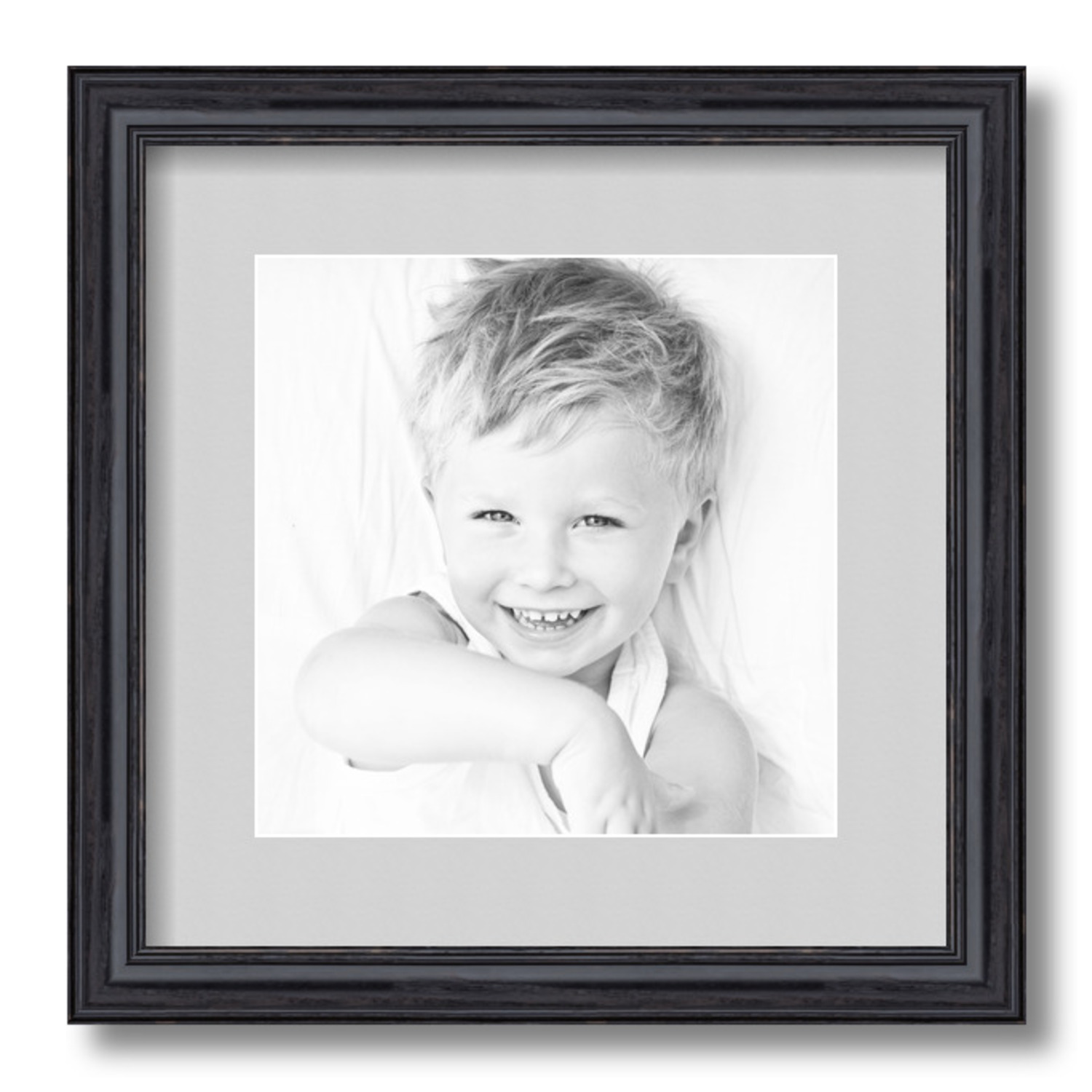 ArtToFrames Matted 13x13 Black Picture Frame with 2" Mat, 9x9 Opening 4083