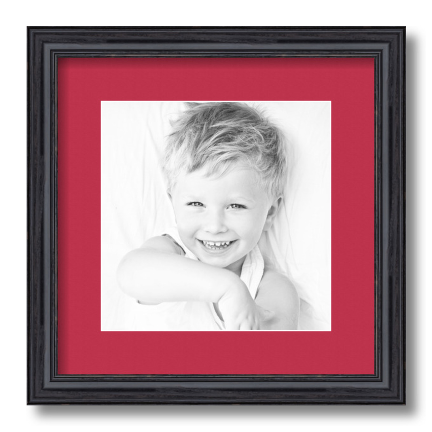 ArtToFrames Matted 13x13 Black Picture Frame with 2" Mat, 9x9 Opening 4083