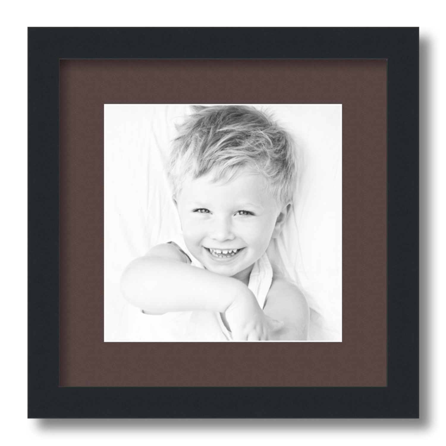 ArtToFrames Matted 13x13 Black Picture Frame with 2" Mat, 9x9 Opening 3926