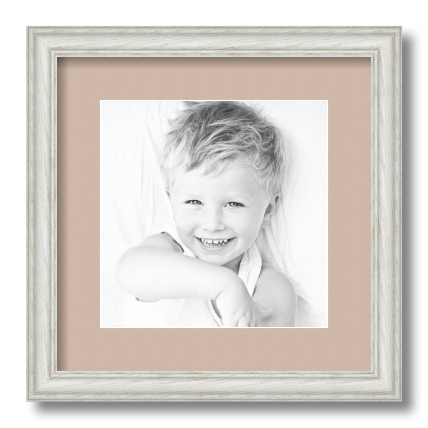 ArtToFrames Matted 13x13 White Picture Frame with 2" Mat, 9x9 Opening 4098