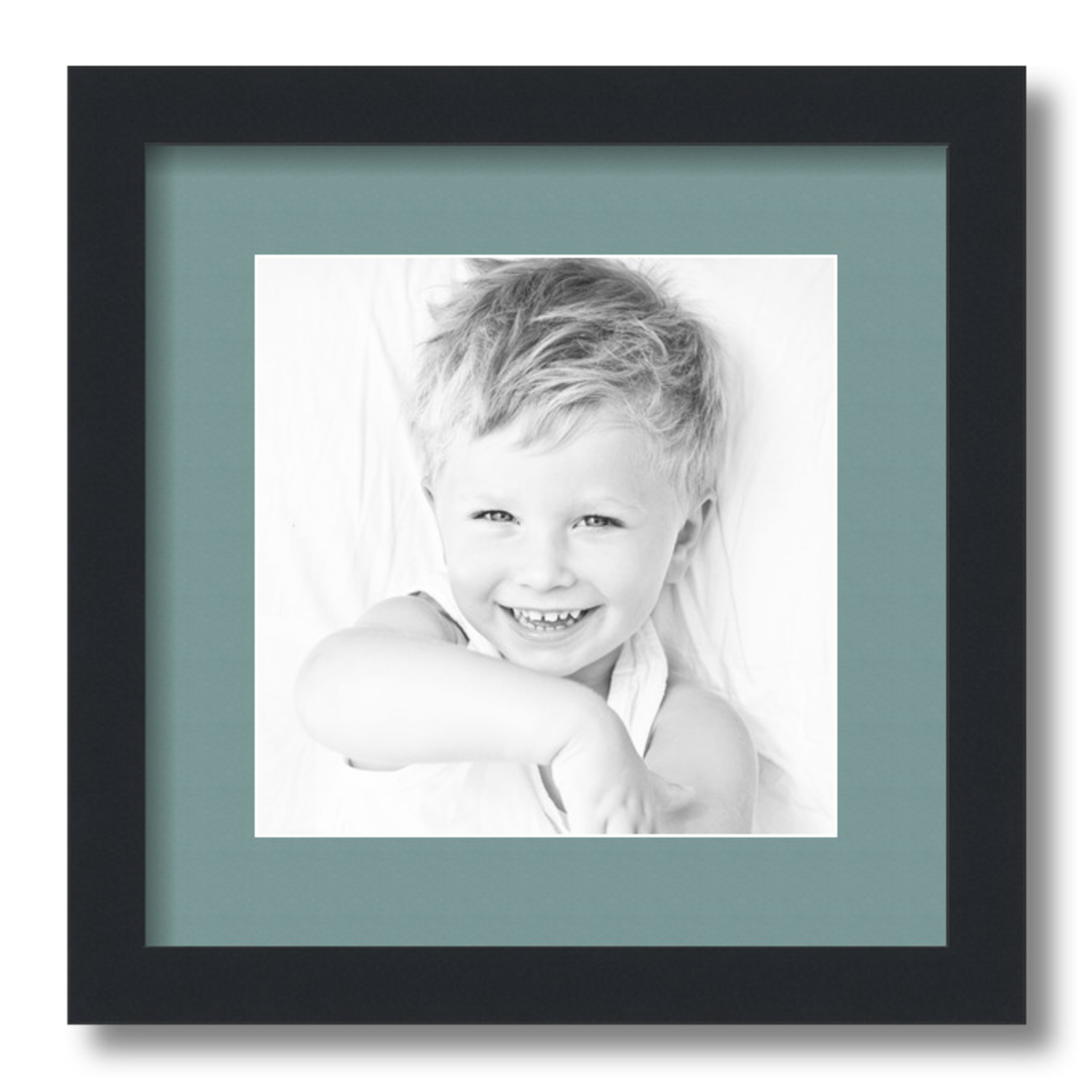 ArtToFrames Matted 13x13 Black Picture Frame with 2" Mat, 9x9 Opening 3926