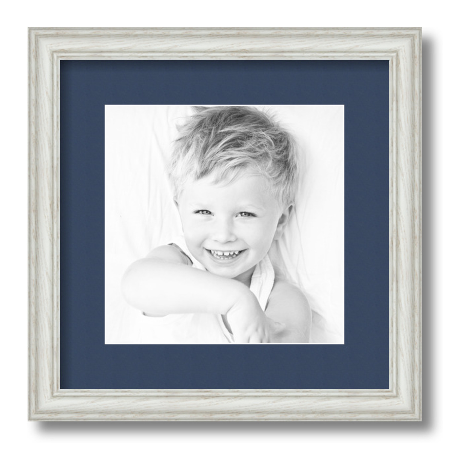 ArtToFrames Matted 13x13 White Picture Frame with 2" Mat, 9x9 Opening 4098