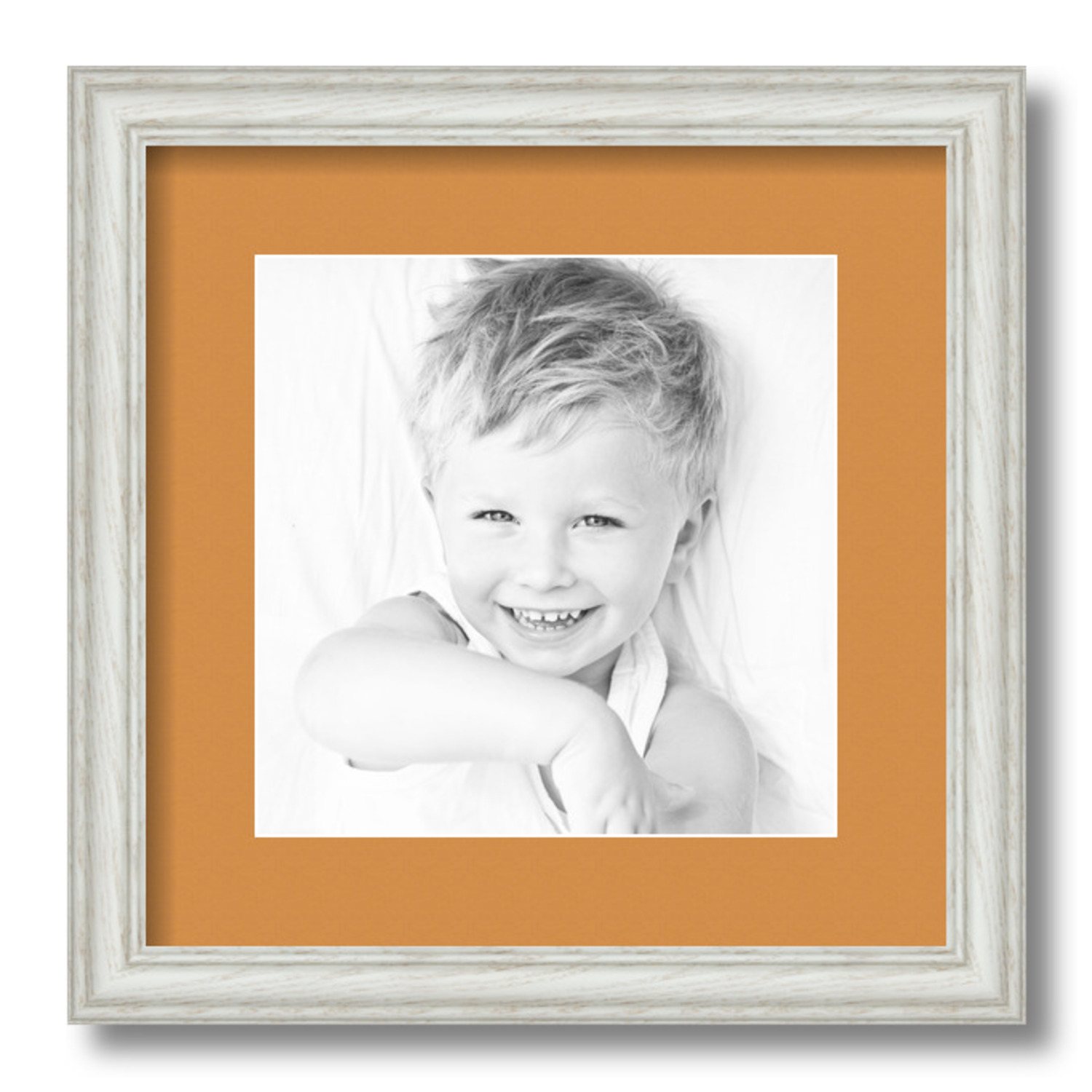 ArtToFrames Matted 13x13 White Picture Frame with 2" Mat, 9x9 Opening 4098