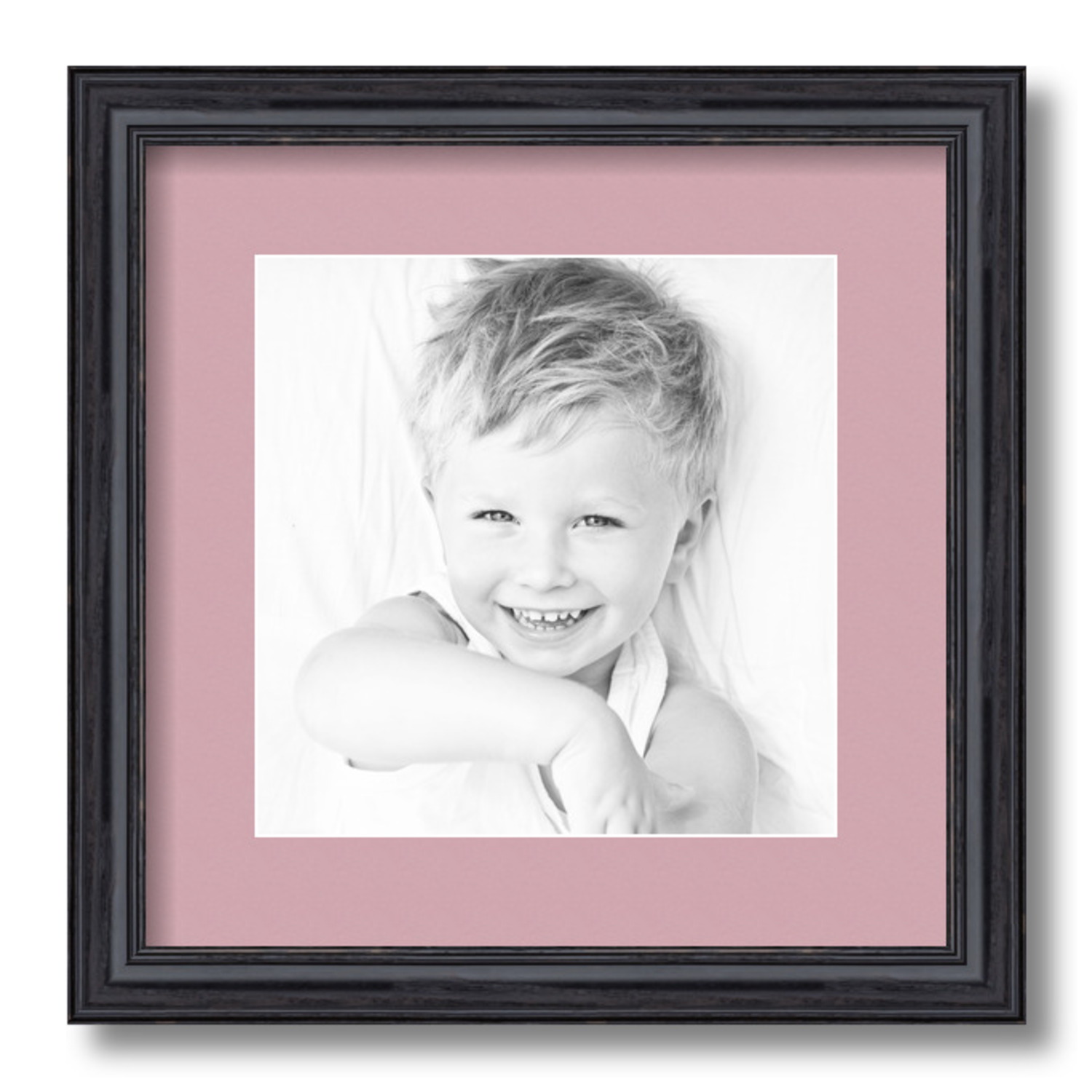 ArtToFrames Matted 13x13 Black Picture Frame with 2" Mat, 9x9 Opening 4083