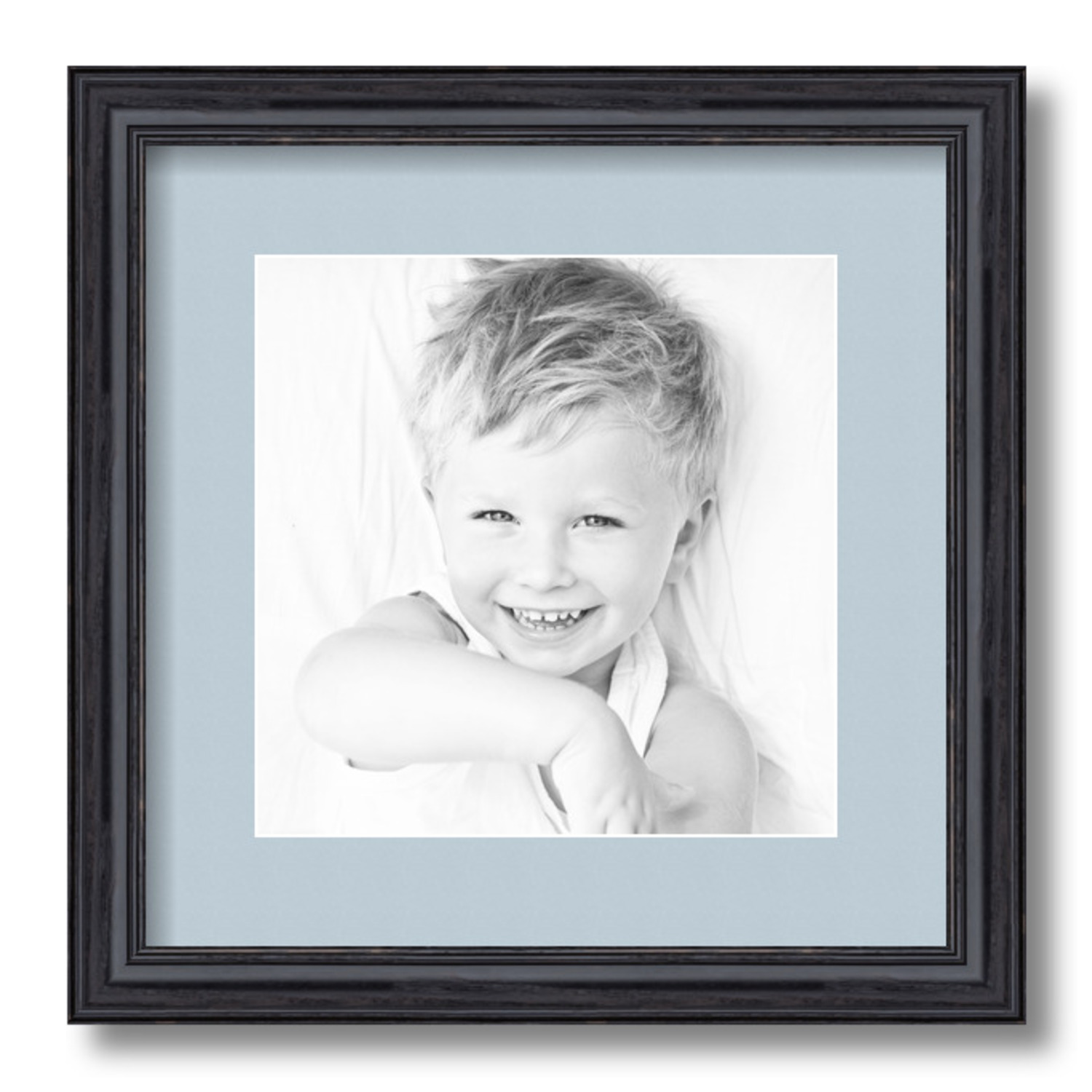 ArtToFrames Matted 13x13 Black Picture Frame with 2" Mat, 9x9 Opening 4083