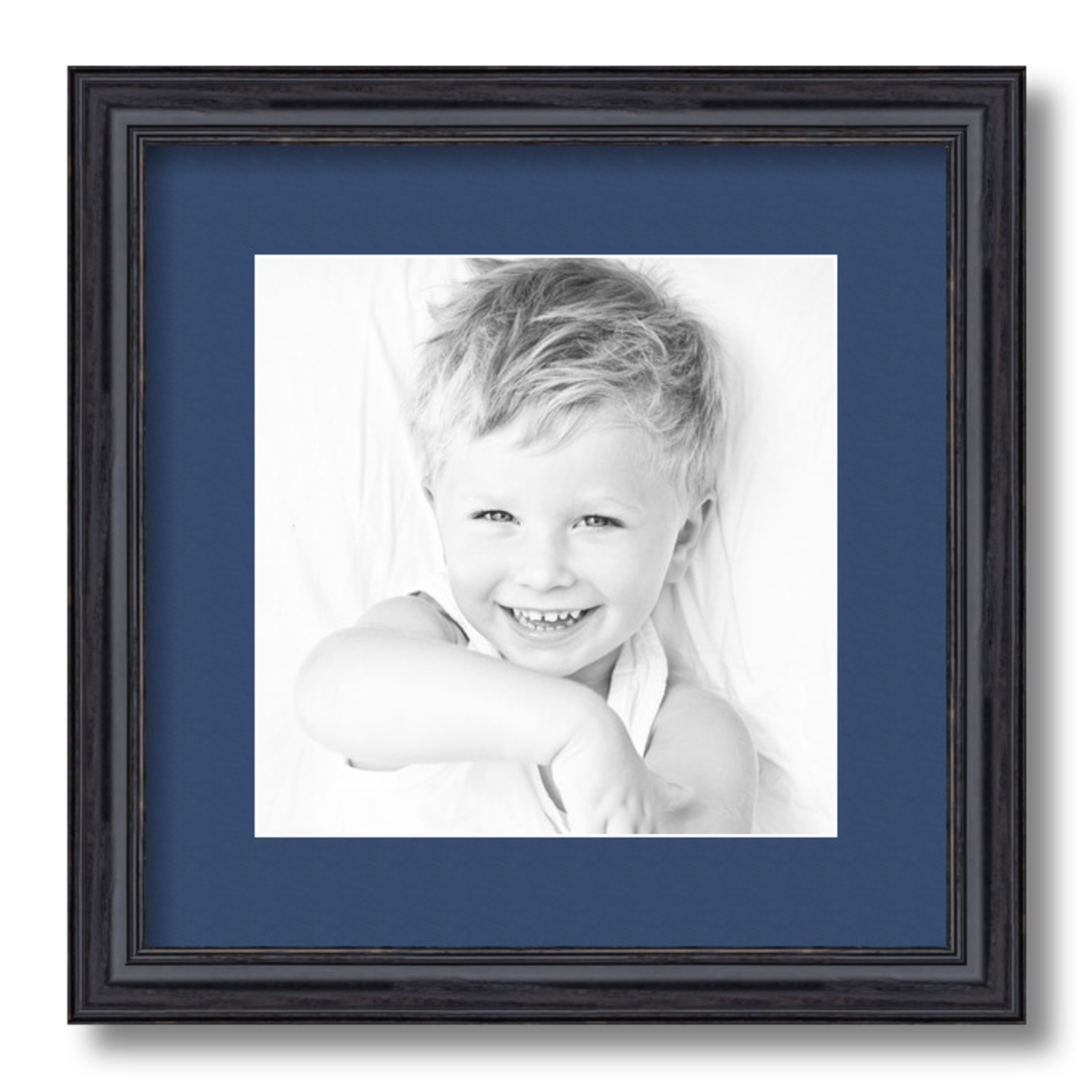 ArtToFrames Matted 13x13 Black Picture Frame with 2" Mat, 9x9 Opening 4083